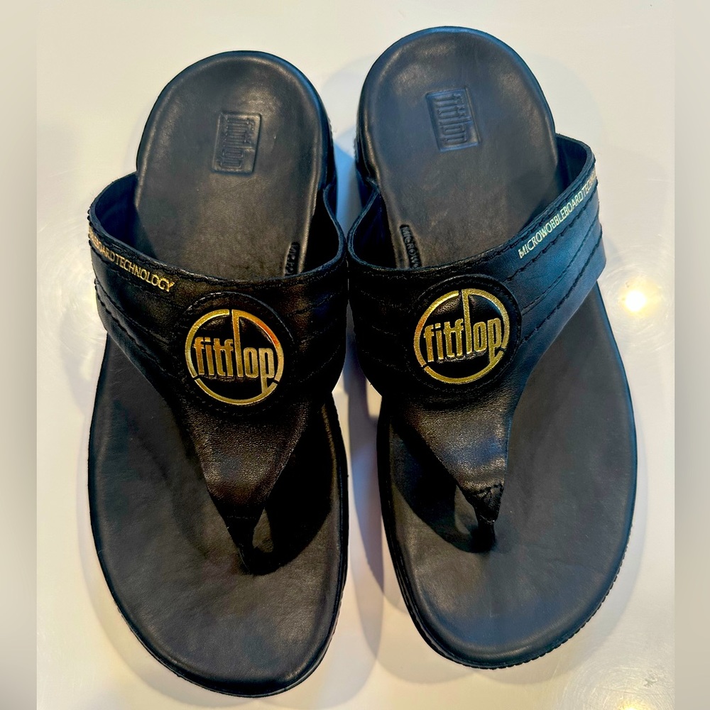 Fitflop F-MODE Luxe Leather Flatform Toe-Post Sandals